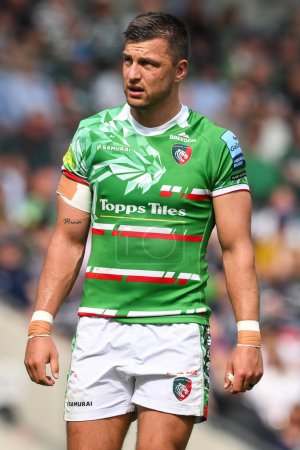 Téléchargez les photos : Handr Pollard of Leicester Tigers during the Gallagher Premiership match Leicester Tigers vs Exeter Chiefs at Mattioli Woods Welford Road, Leicester, United Kingdom, 18th May 2024 - en image libre de droit