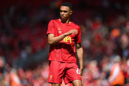 Photo for Trent Alexander-Arnold of Liverpool during the pre-game warmup ahead of the Premier League match Liverpool vs Wolverhampton Wanderers at Anfield, Liverpool, United Kingdom, 19th May 2024 - Royalty Free Image