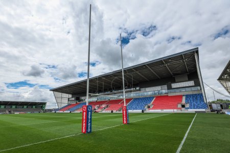Téléchargez les photos : A general view of the Salford Community Stadium during the Betfred Super League Round 12 match Salford Red Devils vs Wigan Warriors at Salford Community Stadium, Eccles, United Kingdom, 26th May 2024 - en image libre de droit
