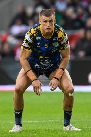 Photo for Ash Handley of Leeds Rhinos during pre match warm up ahead of the Betfred Super League Round 12 match St Helens vs Leeds Rhinos at Totally Wicked Stadium, St Helens, United Kingdom, 24th May 2024 - Royalty Free Image