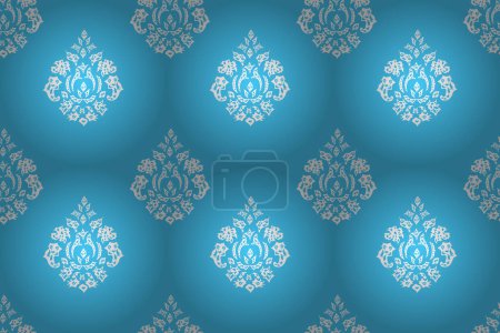 Photo for Seamless raster pano wallpaper with vintage elements. - Royalty Free Image