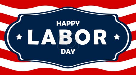 HAPPY LABOR DAY BANNER with American flag color 