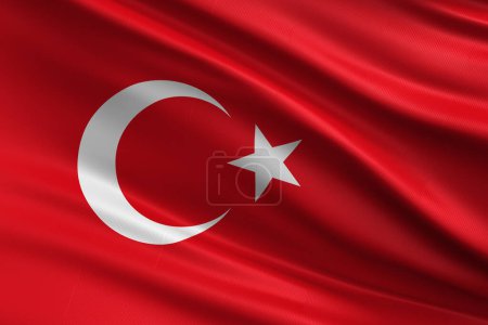 Realistische Türkei-Flagge mit hoher Qualität