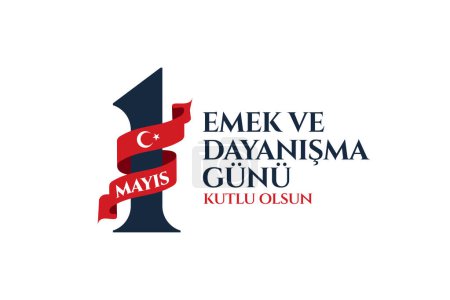 1 Mayis Emek ve Dayanisma Gunu (1th Internationl May Labor Day) typography emblem
