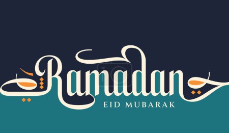 Ramadan Eid Mubarak, Kalligrafie für Eid-Grußkarten-Design