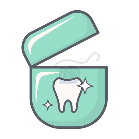 Illustration for Dental floss icon isolated on white background. Dentistry vector illustration. Isolated business outline on white background. You can edit the strokes - Royalty Free Image