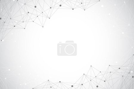 Photo for Geometric graphic background molecule and communication. Big data complex with compounds. Lines plexus, minimal array. Digital data visualization. Scientific cybernetic illustration - Royalty Free Image