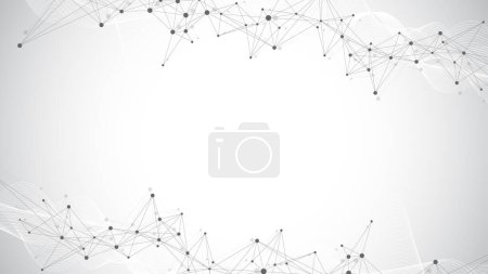 Photo for Technology abstract background with connected line and dots. Big data visualization. Artificial Intelligence and Machine Learning Concept Background. Analytical networks illustration. - Royalty Free Image