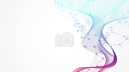 Photo for Abstract structure molecules or atom for science or medical background, illustration. - Royalty Free Image