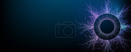 Photo for Molecular abstract structure background. Scientific illustration with molecule DNA. Medical, science and technology concept for banner template or header - Royalty Free Image