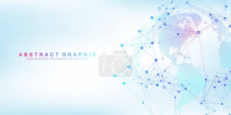 Illustration for Global network connection concept. Social network communication in the global business. Big data visualization. Internet technology. Vector illustration - Royalty Free Image