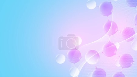 Illustration for Molecular abstract structure background. Scientific vector illustration with molecule DNA. Medical, science and technology concept for banner template or header - Royalty Free Image