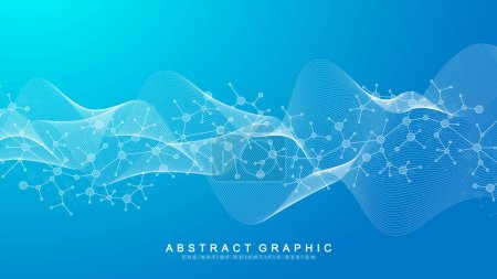 Illustration for DNA Abstract Background with Deoxyribonucleic Acid Structure and Cell Molecules For Science Research and Gene genetic, Healthcare, and Medicine Design. - Royalty Free Image