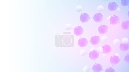 DNA-Abstrakter Hintergrund mit Desoxyribonukleinsäurestruktur und Zellmolekülen für wissenschaftliche Forschung und Gen-Gen-, Gesundheits- und Medizindesign.