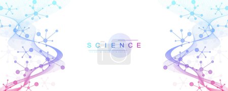 Illustration for DNA Abstract Background with Deoxyribonucleic Acid Structure and Cell Molecules For Science Research and Gene genetic, Healthcare, and Medicine Design. - Royalty Free Image