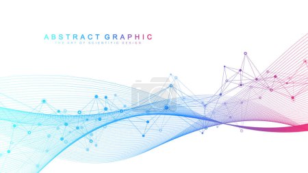 Abstrakte technische Netzwerkverbindungen. Digitale Technologie und Big Data Analyse Hintergrund. Weißer Hintergrund mit Plexuslinien. Geometrischer Hintergrund mit abstraktem Netz.