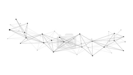 Punkte und Linien verbinden. Abstrakter geometrischer Plexus-Hintergrund. Handgezeichnete Vektorkunst.