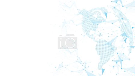 Globale Banner-Design-Vorlage für Netzwerkverbindungen. Header Social Network Kommunikation im globalen Geschäftskonzept. Visualisierung von Big Data. Internettechnologie.