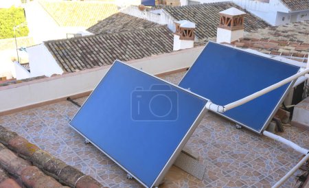 Foto de Solar panels on a terrace - Imagen libre de derechos