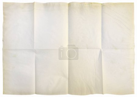 Photo for Old paper folded in eight, texture background - Royalty Free Image