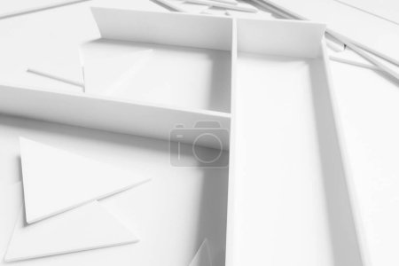 Photo for Modern composition abstract with geometrical white elements - Royalty Free Image