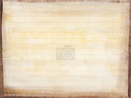 Téléchargez les photos : Gros plan de vieilles partitions avec bordure marron, fond texturé - en image libre de droit