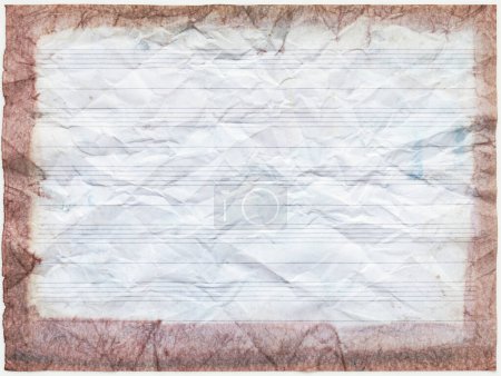 Photo for Crumpled paper sheet for musical notes, texture background - Royalty Free Image