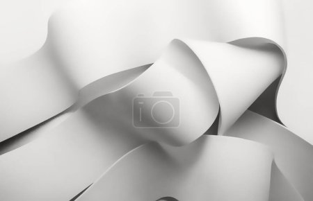 Téléchargez les photos : Formes blanches fluides, fond abstrait - en image libre de droit