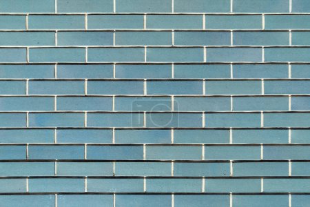 Photo for Closeup of blue tile wall, architecture background - Royalty Free Image