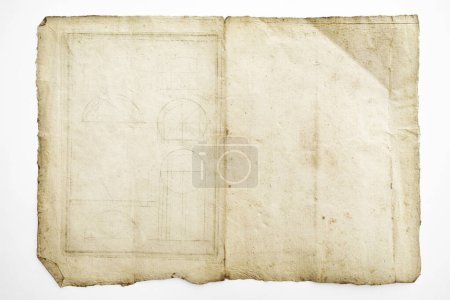 Foto de Páginas en blanco del libro antiguo, aisladas en blanco - Imagen libre de derechos