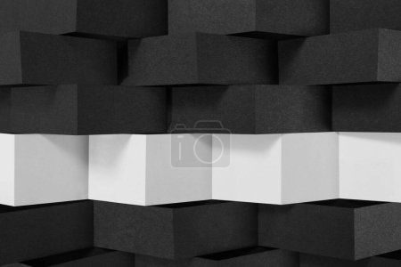 Photo for Abstract composition of black and white paper stripes - Royalty Free Image