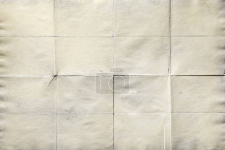 Foto de Hoja de papel vieja arrugada doblada en dieciséis, fondo de textura - Imagen libre de derechos