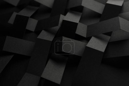 Photo for Black and white abstract background, geometric composition - Royalty Free Image