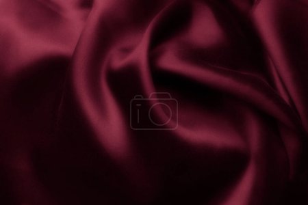 Foto de Elegante seda satinada roja con ondas, fondo abstracto - Imagen libre de derechos