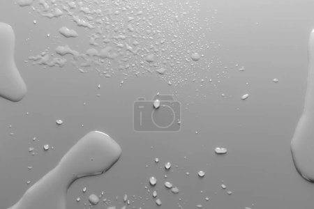 Téléchargez les photos : Surface avec gouttes d'eau, fond gris - en image libre de droit
