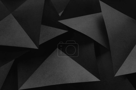 Photo for Composition with black geometric shapes, abstract background - Royalty Free Image