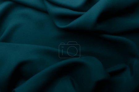Foto de Elegante seda satinada azul con ondas, fondo abstracto - Imagen libre de derechos