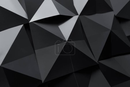 Photo for Polygonal shapes in black and white, abstract background - Royalty Free Image