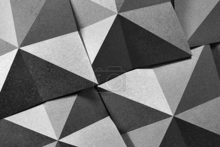 Foto de Formas geométricas de papel en blanco y negro, textura de papel granulado - Imagen libre de derechos
