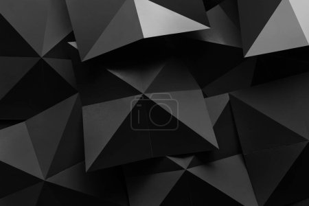 Photo for Composition with black geometric shapes, 3d illustration, abstract background - Royalty Free Image