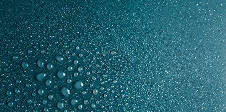 Photo for Smooth blue surface with drops of water - Royalty Free Image