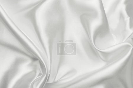 Photo for Elegant white satin silk with waves, abstract background - Royalty Free Image