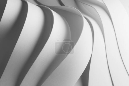 Foto de Estructura con elementos blancos ondulados, fondo abstracto - Imagen libre de derechos