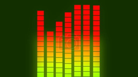 Photo for Audio levels wave chart and graph illustration green background - Royalty Free Image