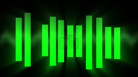 Photo for Audio levels wave chart and graph illustration green background - Royalty Free Image