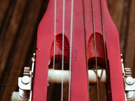 Photo for Classical guitar strings and truss rods close up shot selective focus - Royalty Free Image