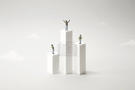 Photo for People standing on a podium, celebrating victory - Royalty Free Image