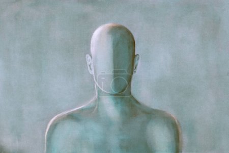 Illustration der anonymen männlichen Schaufensterpuppe Porträt, Abwesenheit abstrakte Identität