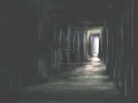 Téléchargez les photos : Illustration de la porte effrayant sombre effrayant - en image libre de droit