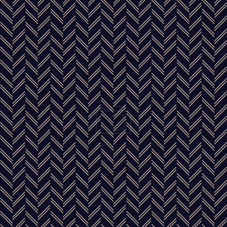 Téléchargez les illustrations : Modèle classique de style chevrons tweed. Lignes géométriques imprimées en bleu et beige. Classique fond anglais pour la laine textile design de mode - en licence libre de droit